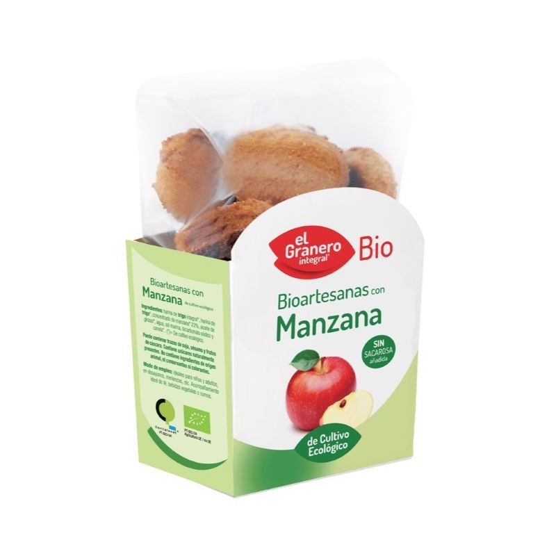 Comprar online GALLETAS ARTESANAS CON MANZANA BIO 250 gr de EL GRANERO INTEGRAL