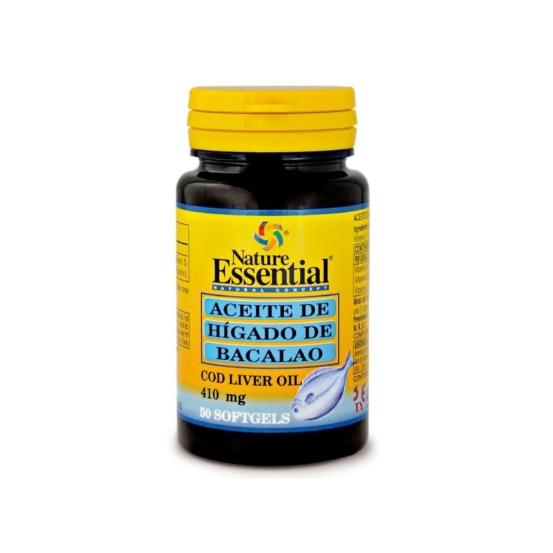 Comprar online ACEITE DE HIGADO DE BACALAO 410 mg 50 Perlas de NATURE ESSENTIAL