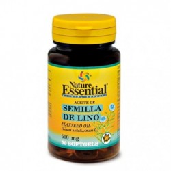 Comprar online ACEITE DE SEMILLA DE LINO 500 mg 50 Perlas de NATURE ESSENTIAL. Imagen 1