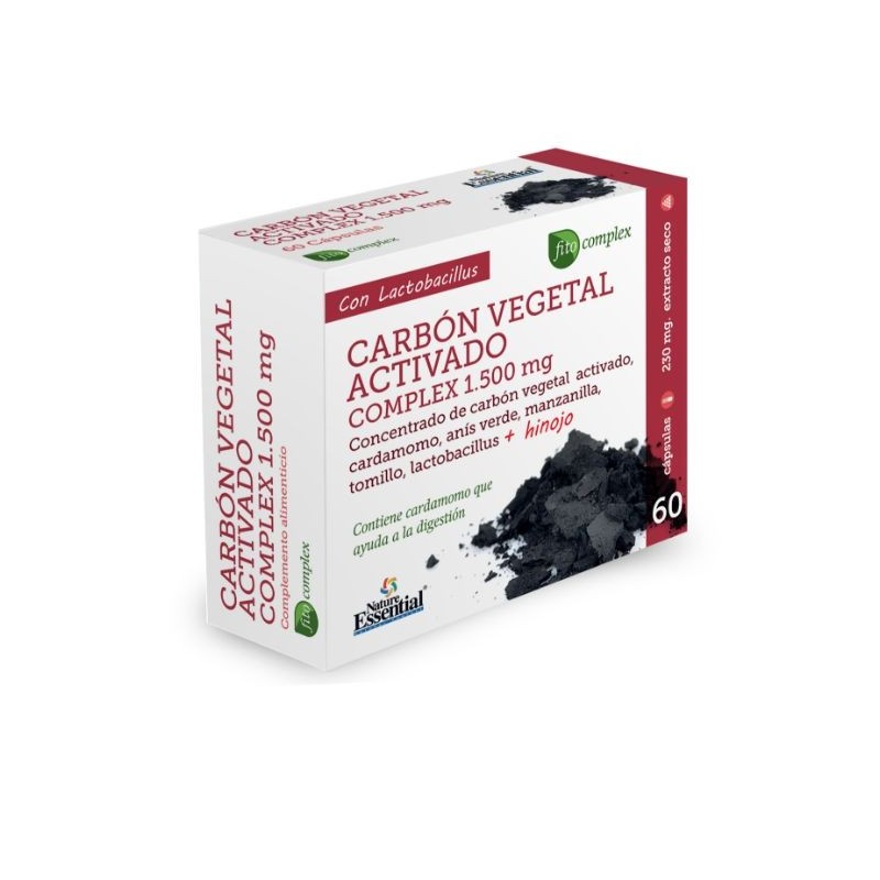 Comprar online CARBON VEGETAL ACTIVADO COMPLEX 1500 mg EXT SECO 6 de NATURE ESSENTIAL