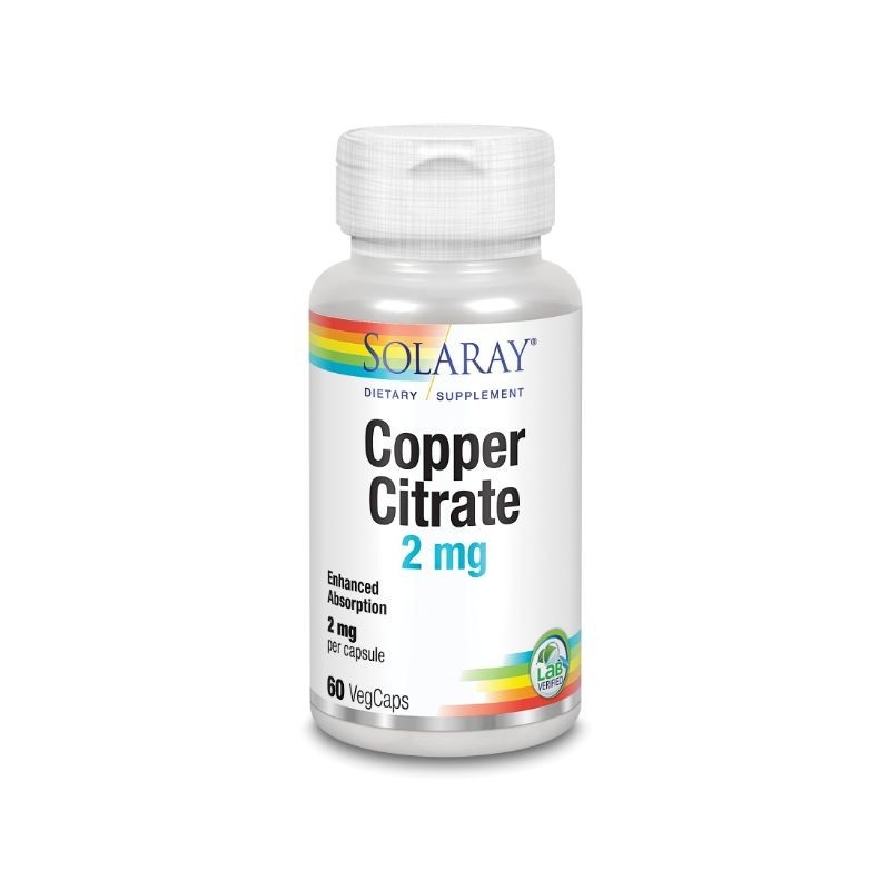 Comprar online COBRE CITRATO 2 mg 60 Vcaps de SOLARAY