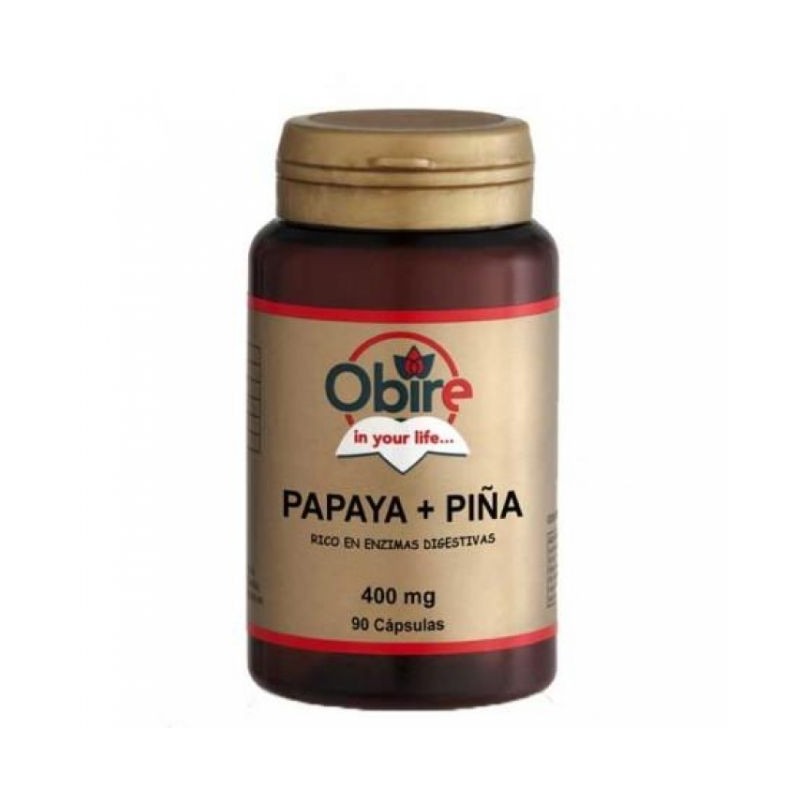 Comprar online PAPAYA + PIÑA 400 mg 90 Caps de OBIRE