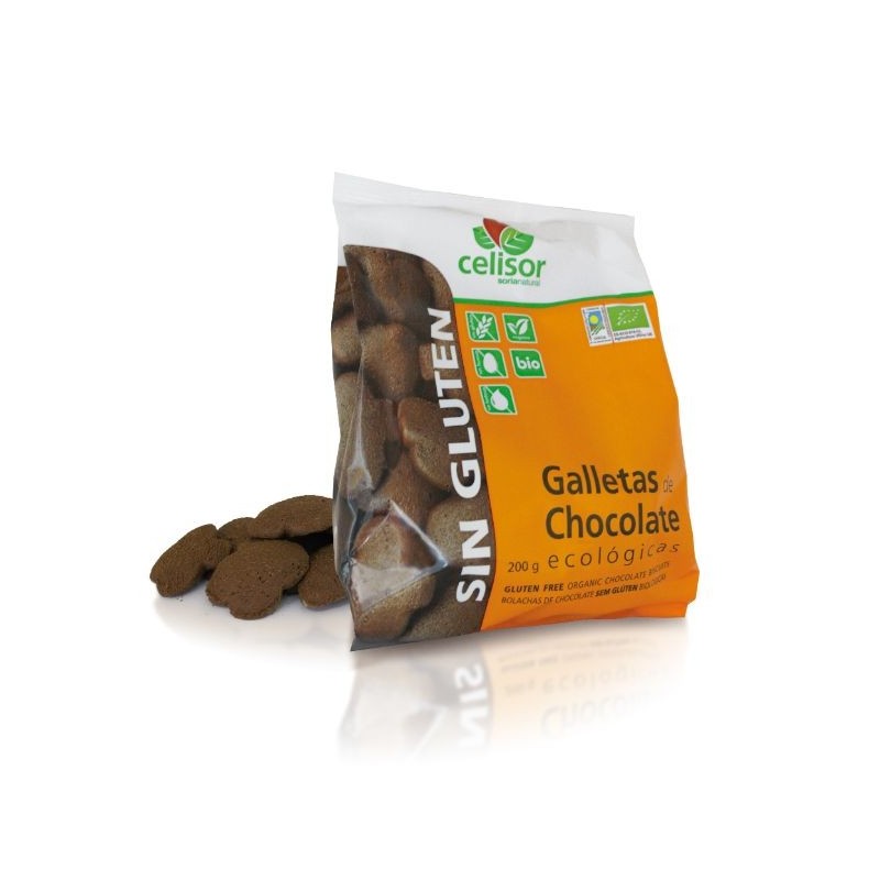 Comprar online GALLETAS DE CHOCOLATE 200 gr SIN GLUTEN de ALECOSOR SORIA NATURAL. Imagen 1
