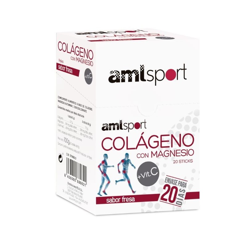 Comprar online COLAGENO CON MAGNESIO + VIT C 20 Sticks de AMLSPORT