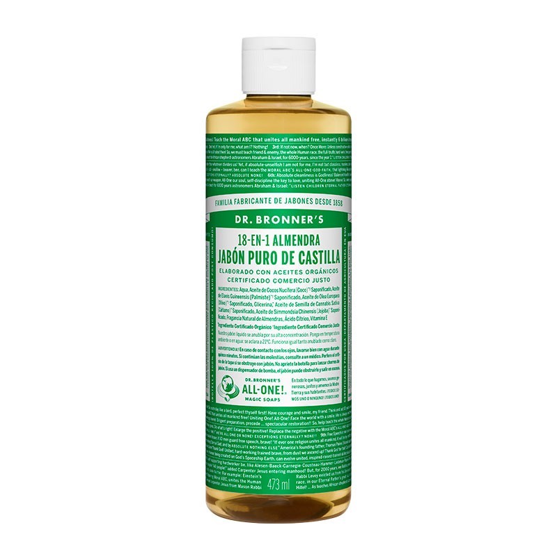 Comprar online JABON DE CASTILLA ALMENDRAS 475 ml de DR BRONNERS