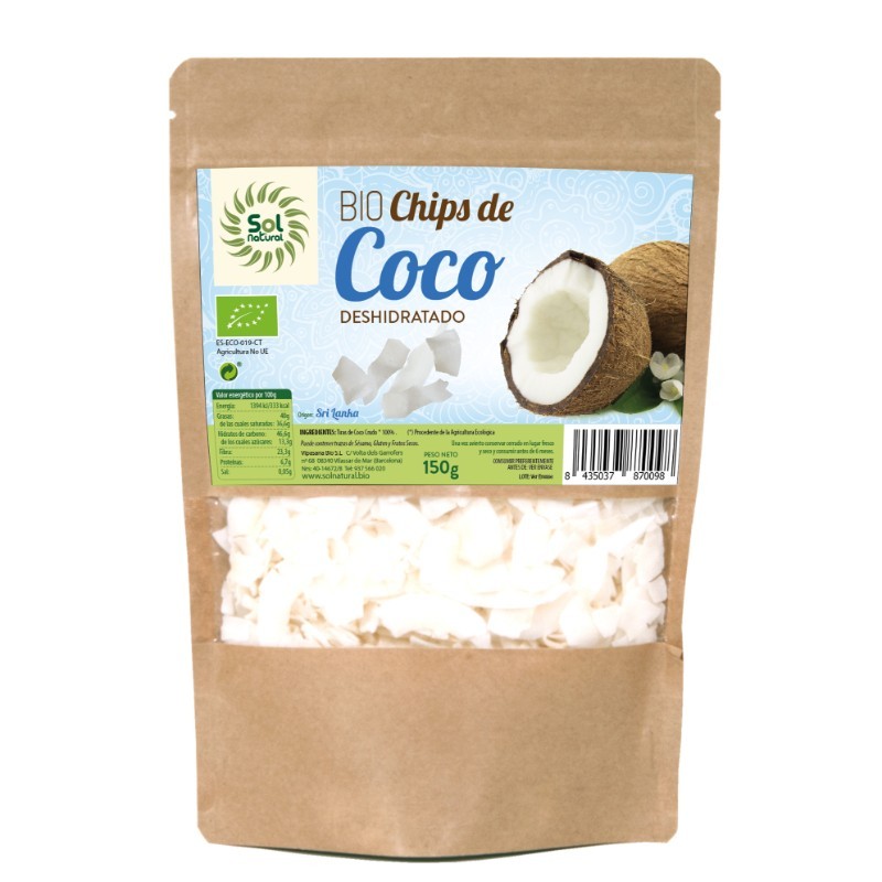 Comprar online CHIPS DE COCO BIO SRI LANKA BOLSA 150 g de SOLNATURAL