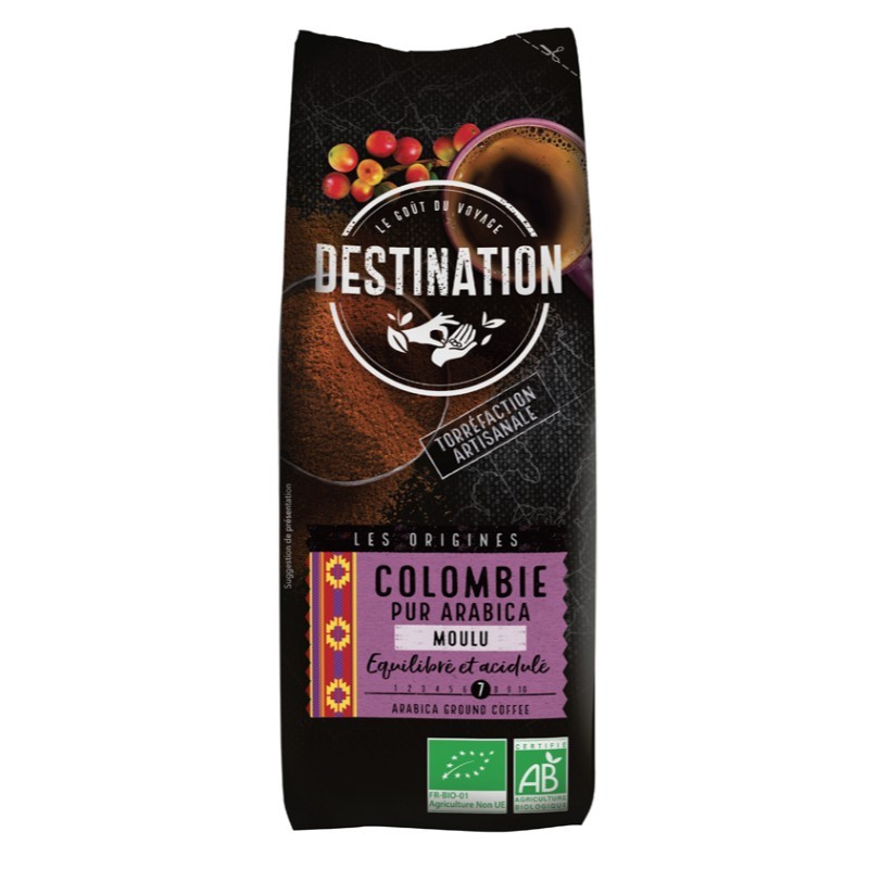 Comprar online CAFE MOLIDO COLOMBIA 100% ARABIGA BIO 250 gr de DESTINATION