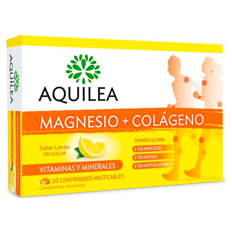 Comprar online COLAGENO + MAGNESIO SABOR LIMON 30 Comp masticable de AQUILEA