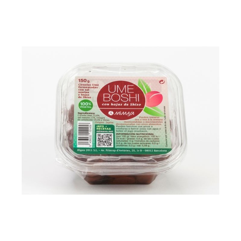 Comprar online UMEBOSHI CON SISHO 150 gr de MIMASA