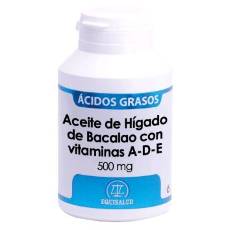 Comprar online ACEITE HIGADO DE BACALAO VITAMINAS A-D-E 500 mg de EQUISALUD