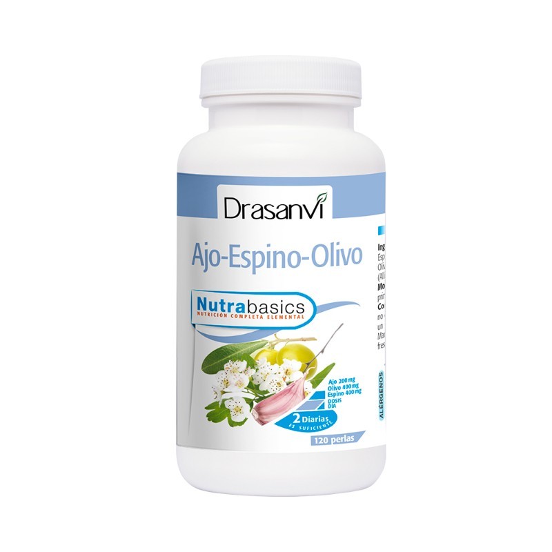 Comprar online AJO ESPINO OLIVO 500 mg BOTE 120 Perlas NUTRABASIC de DRASANVI