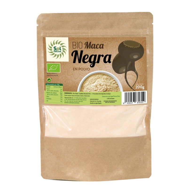 Comprar online MACA NEGRA EN POLVO BIO 200 g de SOLNATURAL