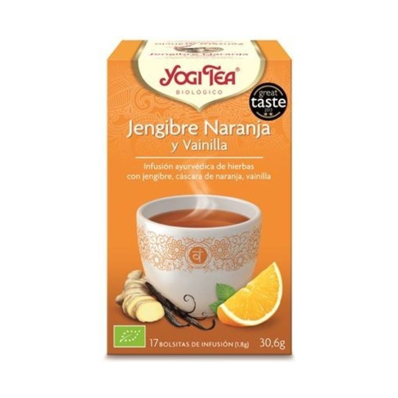 Comprar online YOGI JENGIBRE/VAINILLA/NARANJA 2 gr x 17 Bolsitas de YOGI TEA. Imagen 1
