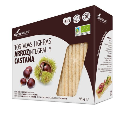 Comprar online BIO TOSTADAS DE ARROZ Y CASTAÑA de ALECOSOR SORIA NATURAL. Imagen 1