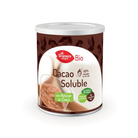 Comprar online CACAO SOLUBLE CON AZUCAR DE COCO BIO 500 gr de EL GRANERO INTEGRAL. Imagen 1