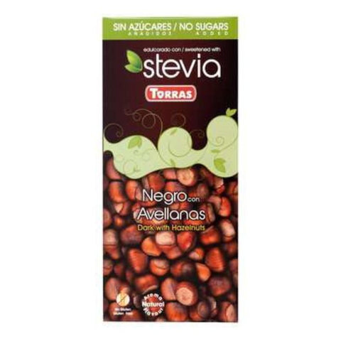 Comprar online CHOCOLATE NEGRO CON AVELLANAS CON STEVIA 125 gr de TORRAS. Imagen 1