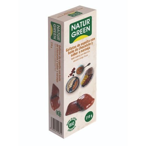Comprar online ECOGALLETA CHOCO NARANJA ESPELTA BAñO DE CHOCOLATE de NATURGREEN. Imagen 1