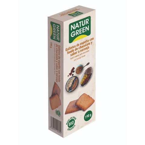 Comprar online ECOGALLETA CHOCONARANJA ESPELTA FONDO DE CHOCOLATE de NATURGREEN. Imagen 1