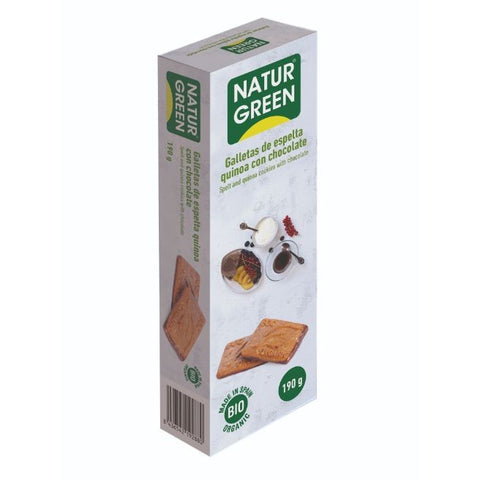 Comprar online ECOGALLETA ESPELTA QUINOA CON CHOCOLATE de NATURGREEN. Imagen 1