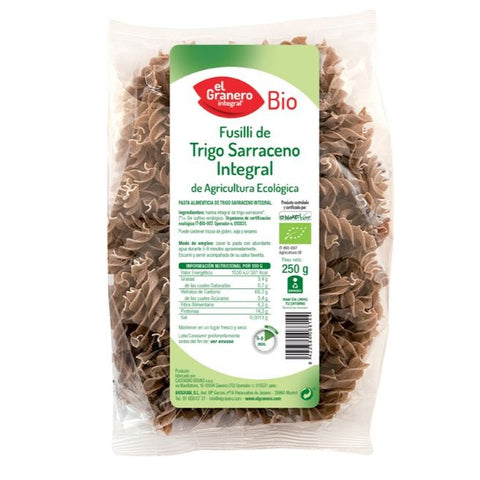 Comprar online FUSILLI DE TRIGO SARRACENO INTEGRAL BIO 250 GRAMOS de EL GRANERO INTEGRAL. Imagen 1