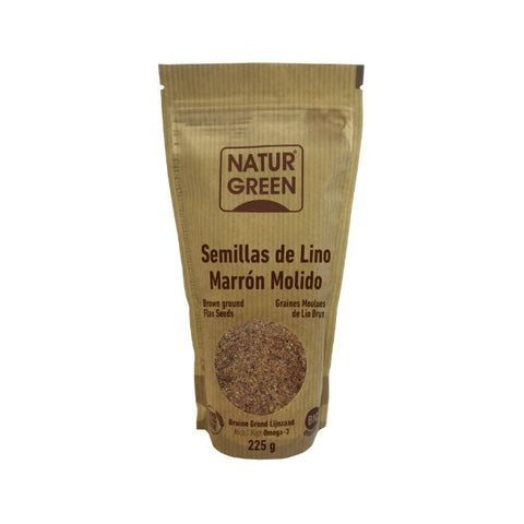 Comprar online LINO MARRON MOLIDO BIO 225 gr de NATURGREEN. Imagen 1