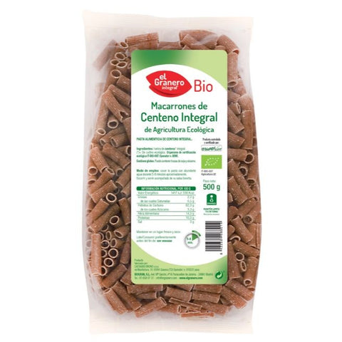 Comprar online MACARRONES CENTENO BIO 500 gr de EL GRANERO INTEGRAL. Imagen 1