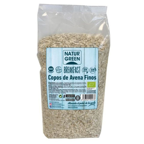 Comprar online NATURGREEN COPOS DE AVENA FINOS SIN GLUTEN BIO 1 K de NATURGREEN. Imagen 1