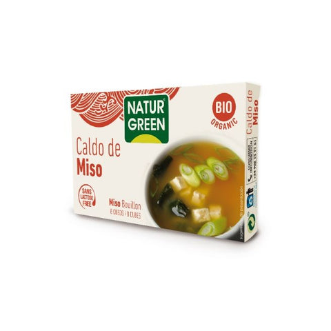 Comprar online NATURGREEN CUBITOS CALDO MISO Cajita 8 x 10,5 gr de NATURGREEN. Imagen 1