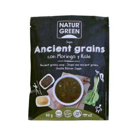Comprar online SOPA ANCIENT GRAINS CON MORINGA Y KALE BIO 40 G de NATURGREEN. Imagen 1