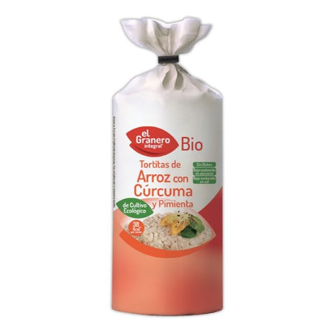 Comprar online TORTITAS DE ARROZ CON CURCUMA Y PIMIENTA BIO 115 g de EL GRANERO INTEGRAL. Imagen 1