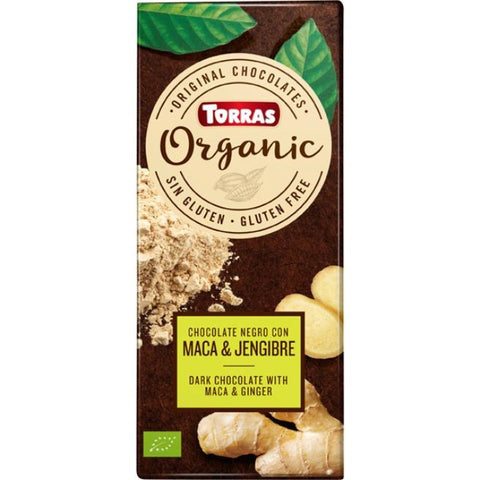 Comprar online CHOCOLATE NEGRO CON MACA & JENGIBRE 100 gr de TORRAS. Imagen 1