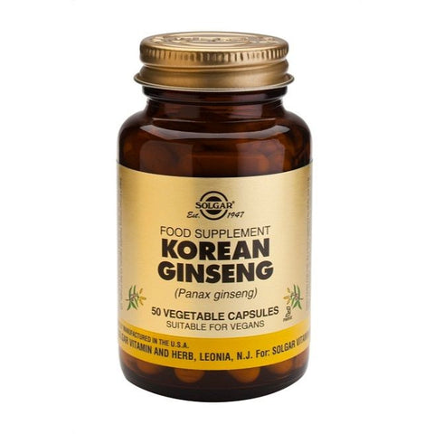 Comprar online GINSENG COREANO 50 Vcaps de SOLGAR. Imagen 1