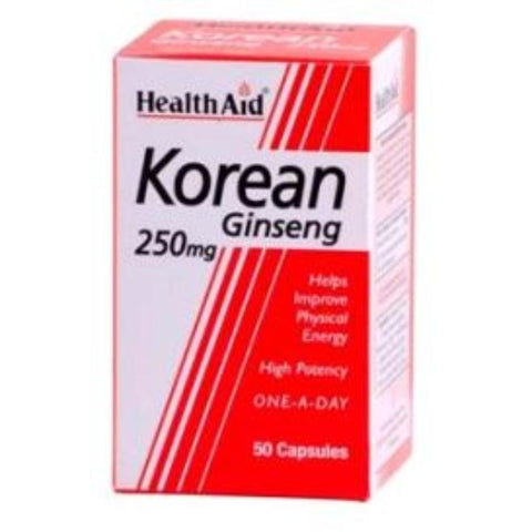 Comprar online GINSENG COREANO (PANAX GINSENG) 250 mg 50 Caps de HEALTH AID. Imagen 1