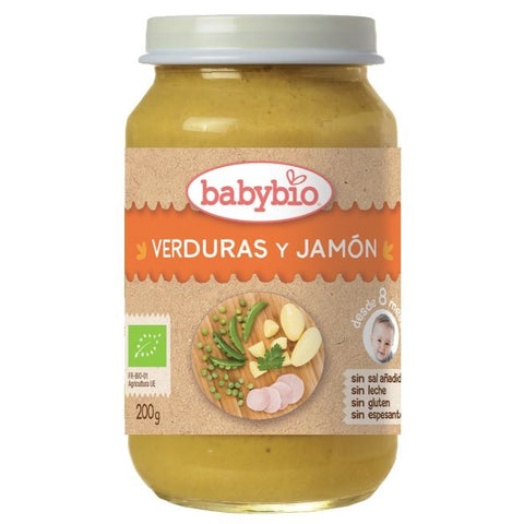 Comprar online BABYBIO POTITO VERDURAS Y JAMON 200 gr de BABYBIO. Imagen 1