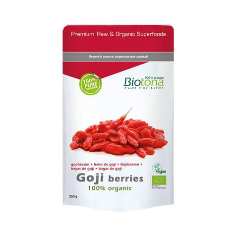 Comprar online BAYAS DE GOJI ORGANIC GOJI BERRIES ORGANIC 250 G de BIOTONA. Imagen 1