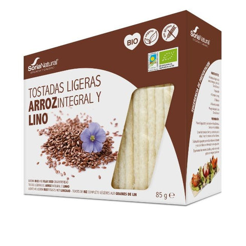 Comprar online BIO TOSTADAS DE ARROZ Y LINO de ALECOSOR SORIA NATURAL. Imagen 1