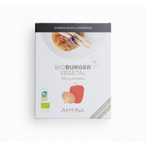 Comprar online BURGUER VEGETAL SETAS PIMIENTOS BIO 160 gr de AHIMSA. Imagen 1