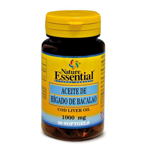 Comprar online ACEITE DE HIGADO DE BACALAO 1000 mg 30 Perlas de NATURE ESSENTIAL. Imagen 1