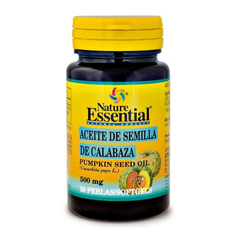 Comprar online ACEITE DE SEMILLA CALABAZA 500 mg 50 Perlas de NATURE ESSENTIAL. Imagen 1