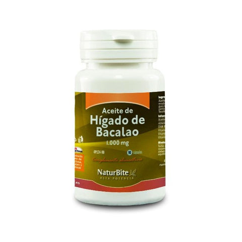 Comprar online ACEITE HIGADO BACALAO 1000 mg 90 Caps de NATURBITE. Imagen 1