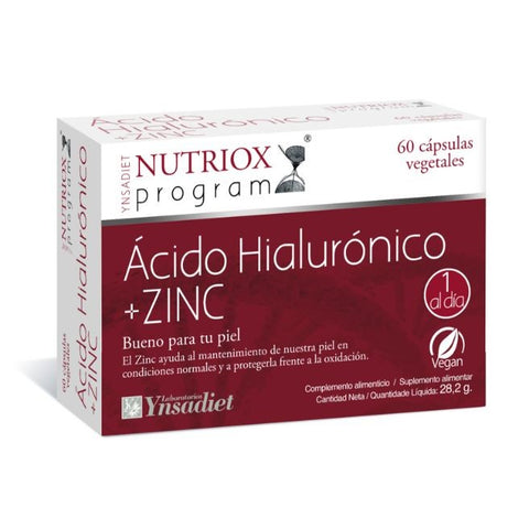 Comprar online ACIDO HIALURONICO + ZINC 60 Vcaps NUTRIOX de YNSADIET. Imagen 1