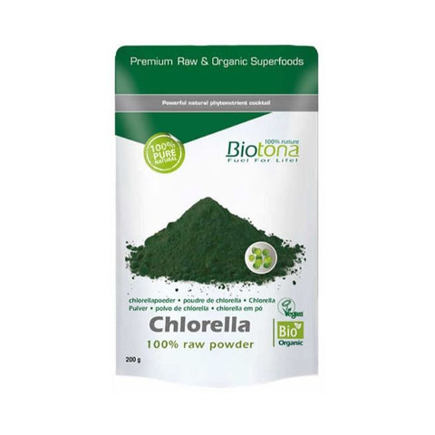 Comprar online CHLORELLA CRUDA EN POLVO CHLORELLA RAW POWDER 200G de BIOTONA. Imagen 1