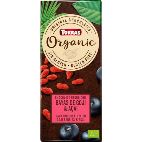 Comprar online CHOCOLATE NEGRO CON BAYAS DE GOYI & ACAI 100 gr de TORRAS. Imagen 1