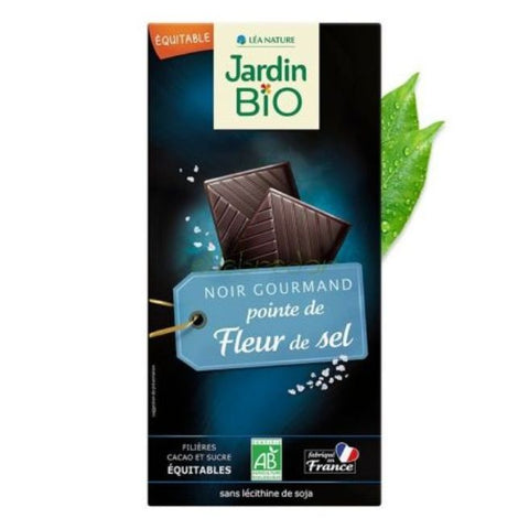 Comprar online CHOCOLATE NEGRO CON FLOR DE SAL 100G de JARDIN BIO. Imagen 1