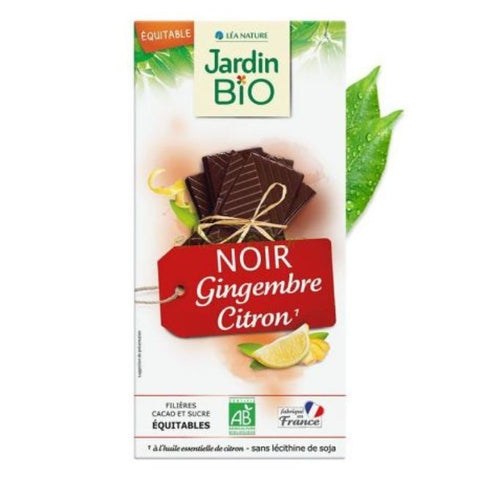 Comprar online CHOCOLATE NEGRO CON JENGIBRE Y LIMON 100G de JARDIN BIO. Imagen 1