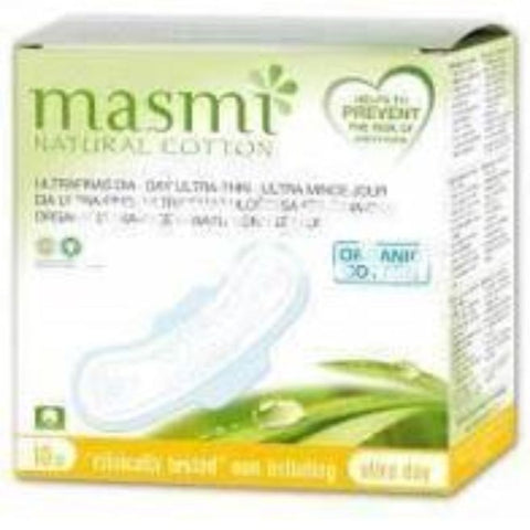 Comprar online COMPRESAS MASMI NATURAL COTTON ULTRA DIA ALAS 10UN de MASMI. Imagen 1