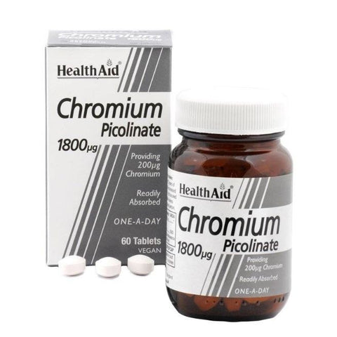 Comprar online CROMO PICOLINATO 200 mcg 60 Comp de HEALTH AID. Imagen 1