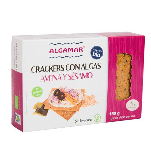 Comprar online CRACKER AVENA SESAMO Y ALGAS SIN LEVADURA, ACEITE de ALGAMAR. Imagen 1