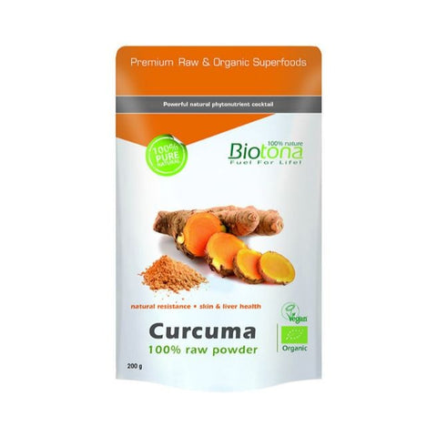 Comprar online CURCUMA EN POLVO (CURCUMA RAW POWDER 200 G) de BIOTONA. Imagen 1