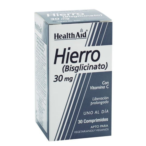 Comprar online HIERRO BISGLICINATO 30 mg 90 Comp de HEALTH AID. Imagen 1
